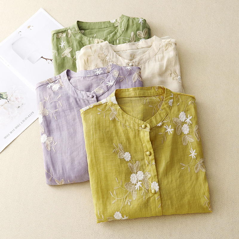 Chemisier brodé Meadow Breeze